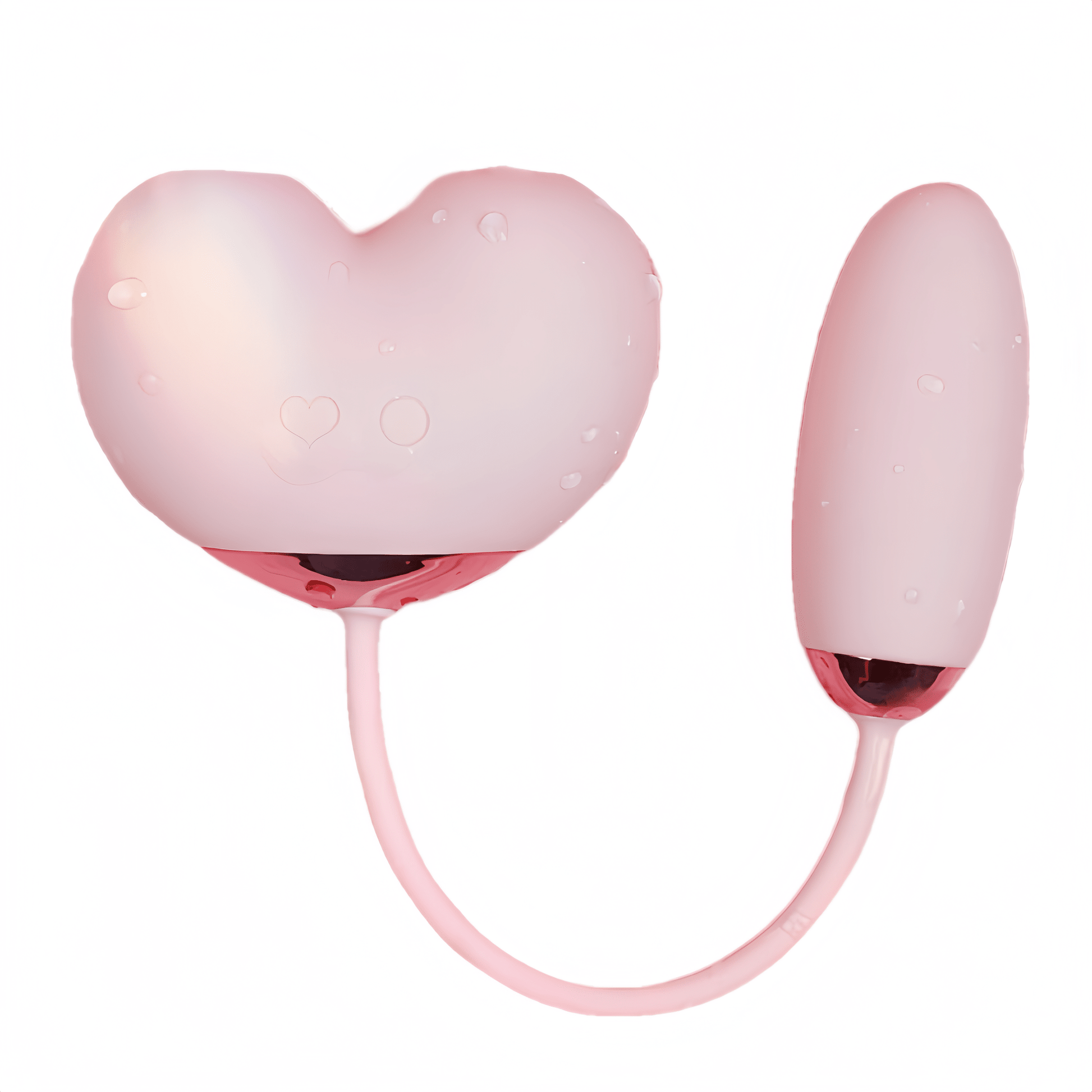 Close-up of the heart-shaped design in a warm peach pink color, eliminating the awkwardness of traditional sex toys.