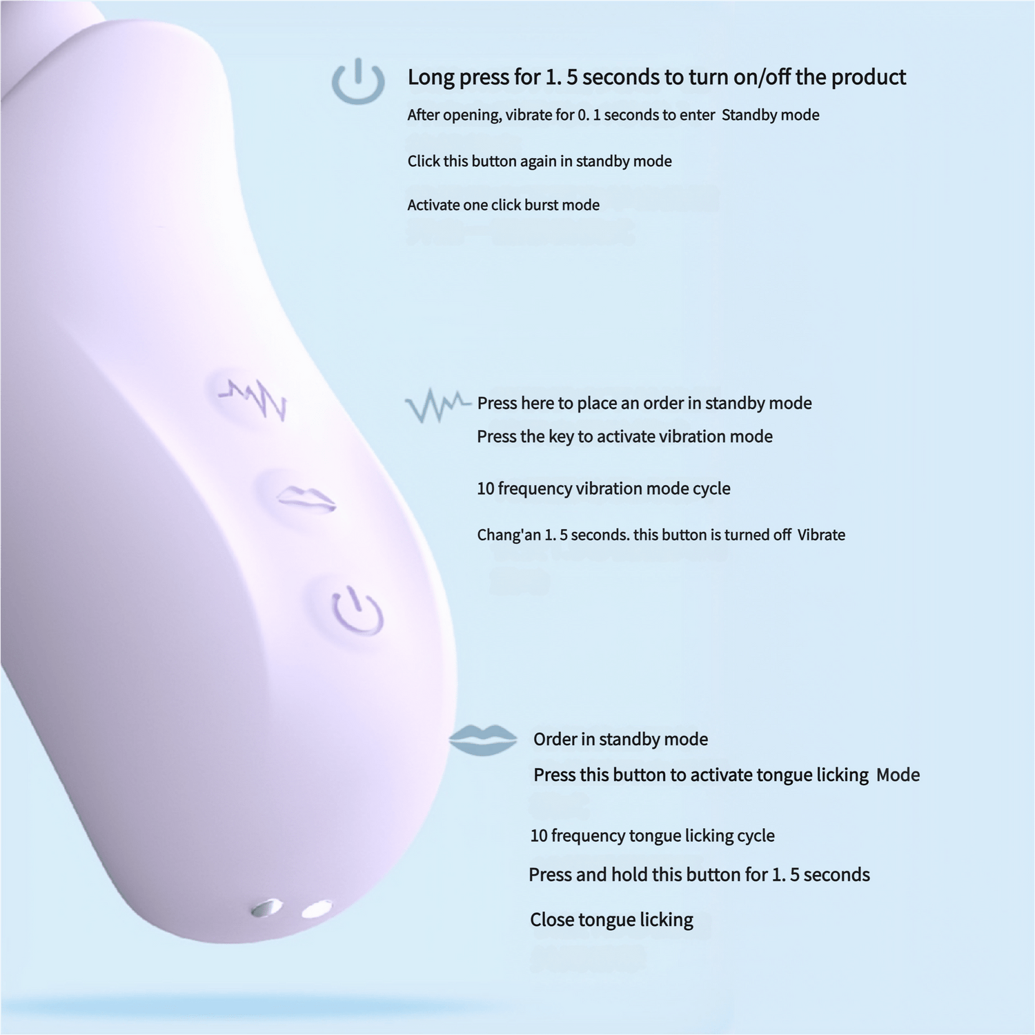 SVAKOM Purple Tide Tongue Licking Vibrator design showcase: 215mm custom size for Asian women, slim waist design, 172g comfortable grip, and skin-friendly silicone material.