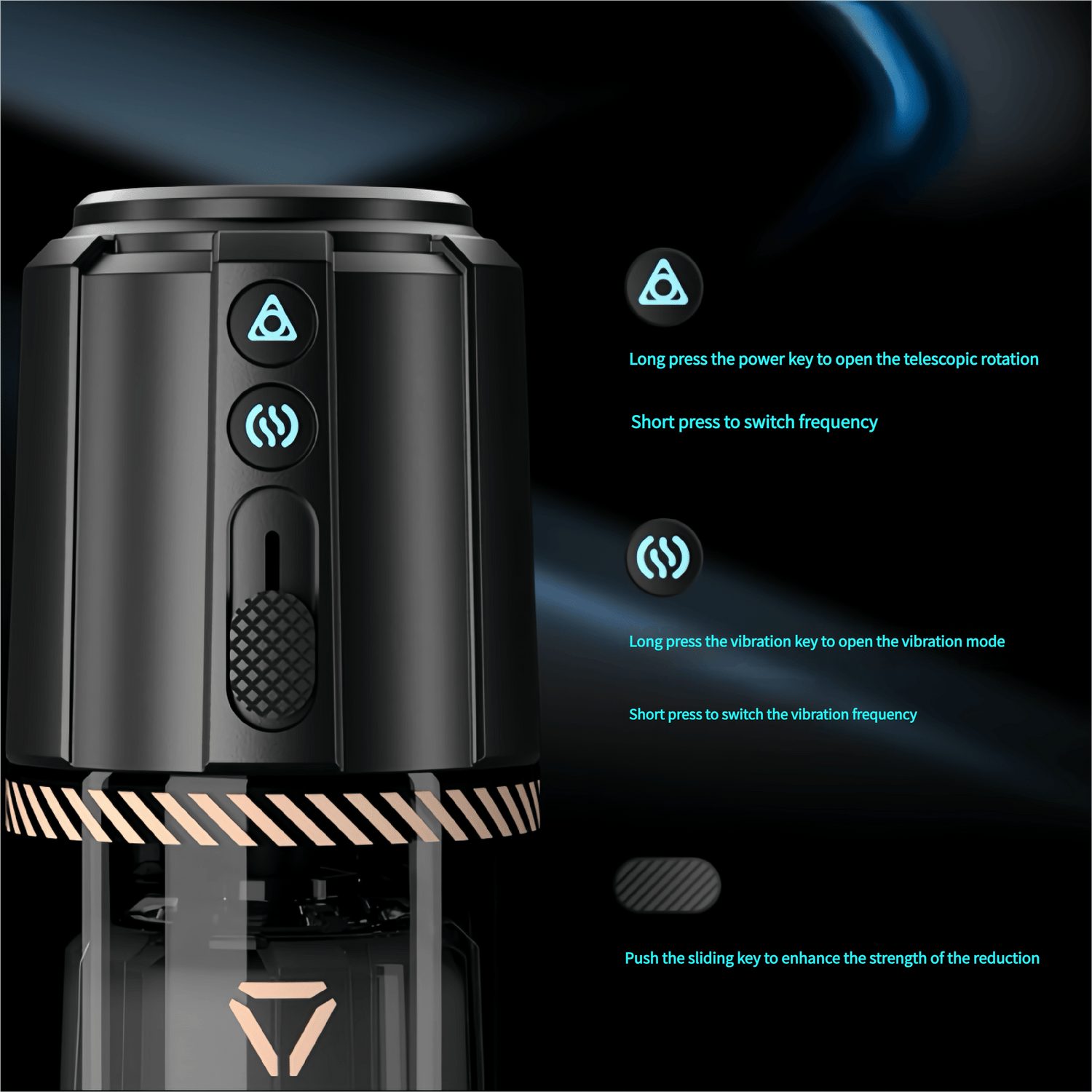 Infinitely variable speed slider control, one-touch intensity adjustment, supports fine-tuning.