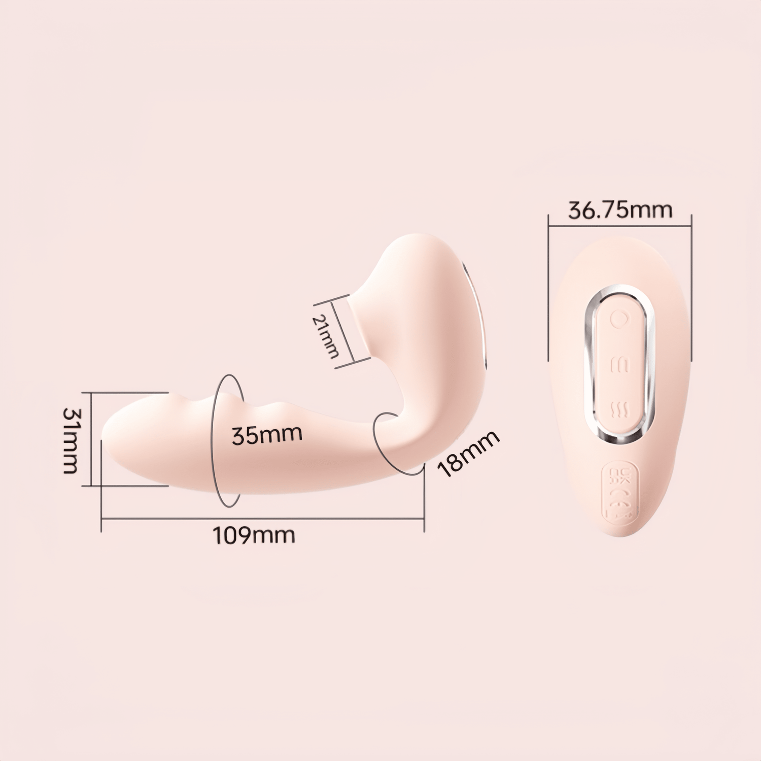 SVAKOM Tana's fourth-generation dual-heating vibrator: compact dimensions of 139*80*37mm, weighing 120g, and covered in 98% skin-friendly silicone.