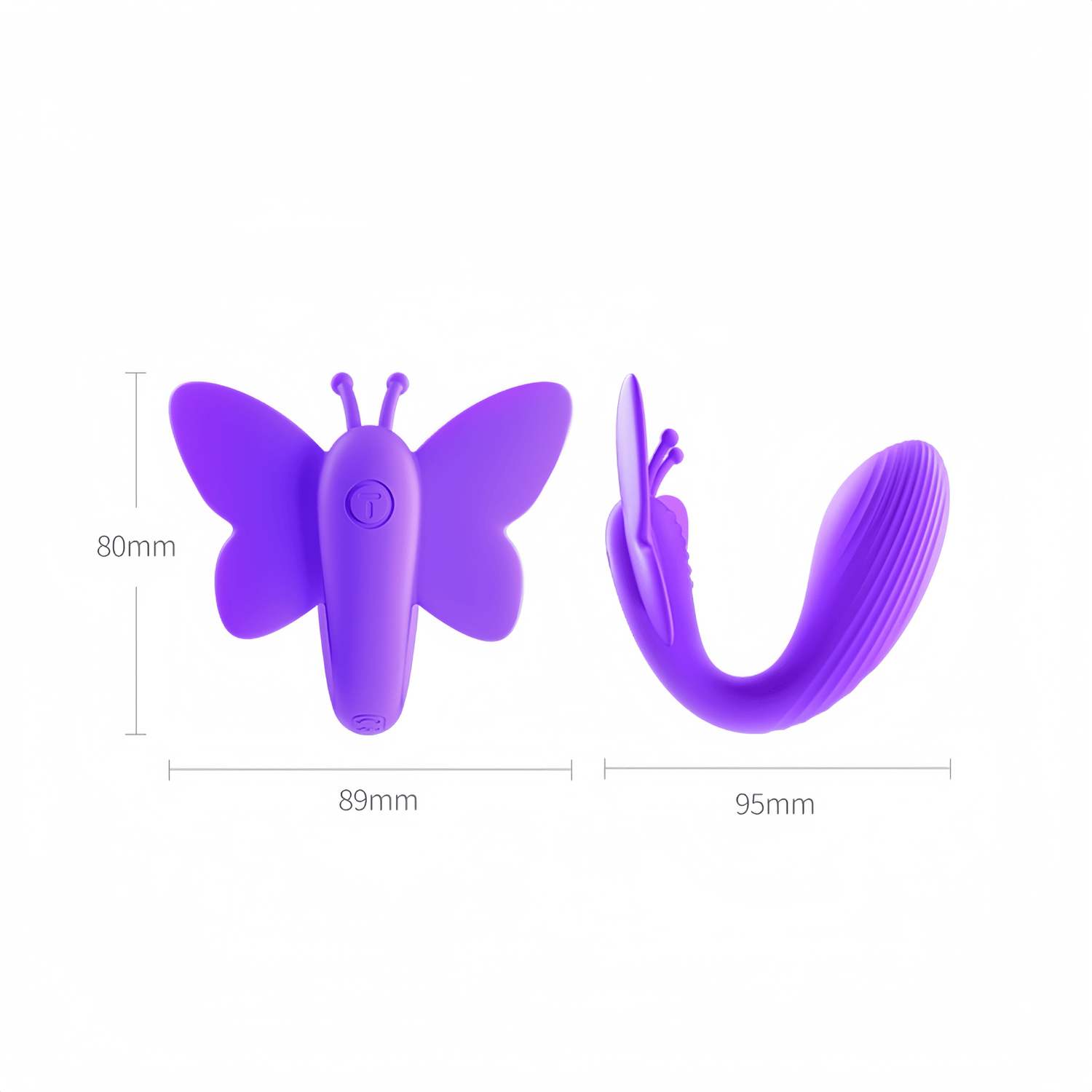 The SVAKOM wearable butterfly remote-controlled vibrator features a butterfly-shaped design measuring 80*89*95mm, an ultra-lightweight 82g, and silicone material that seamlessly conforms to the body's curves.