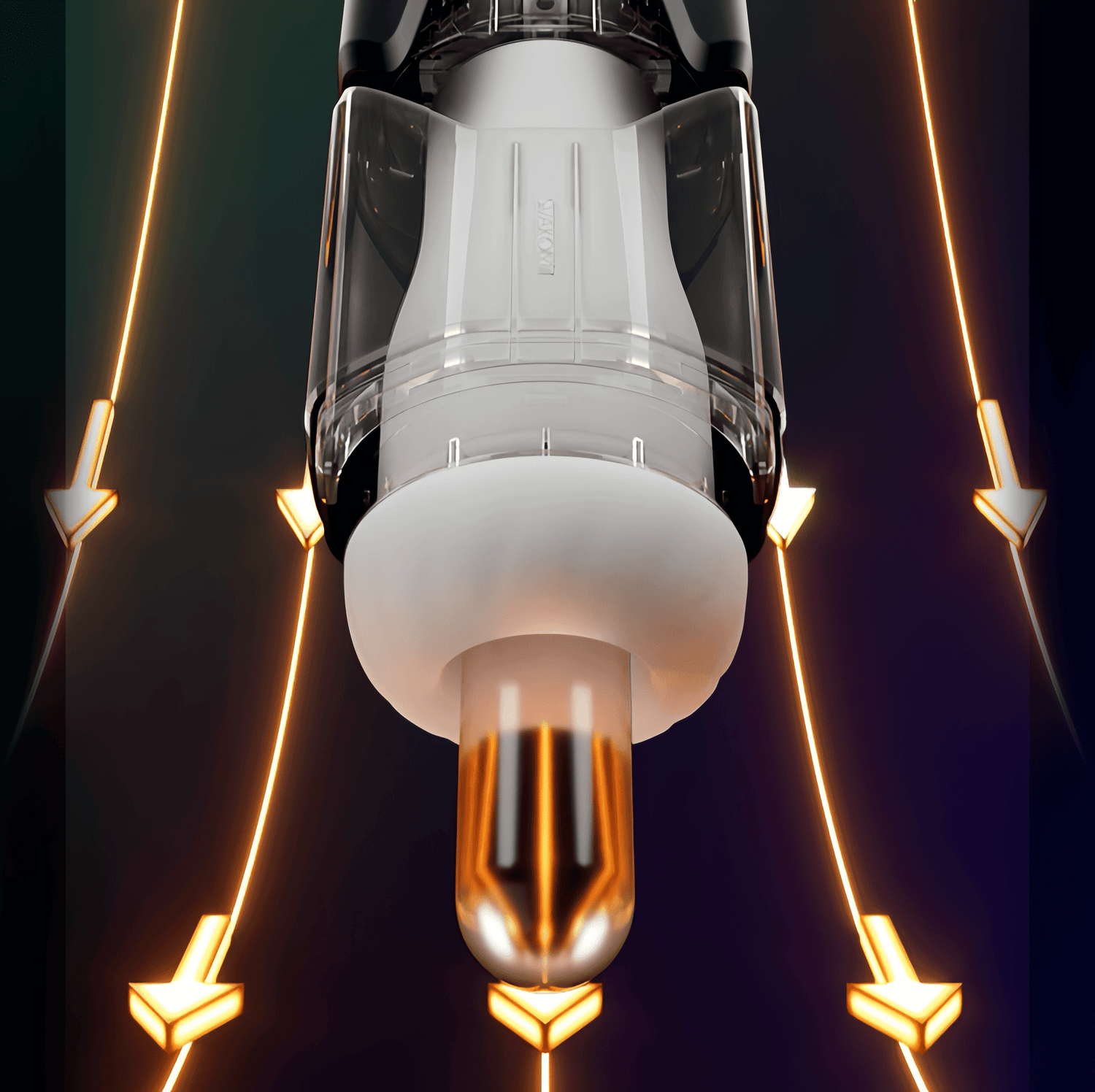 Demo of the clamping technology in action: negative pressure sucks out air, creating a vacuum, and the colloid clamping structure applies 360° inward pressure, simulating the ultimate, lifelike, and firm feeling.