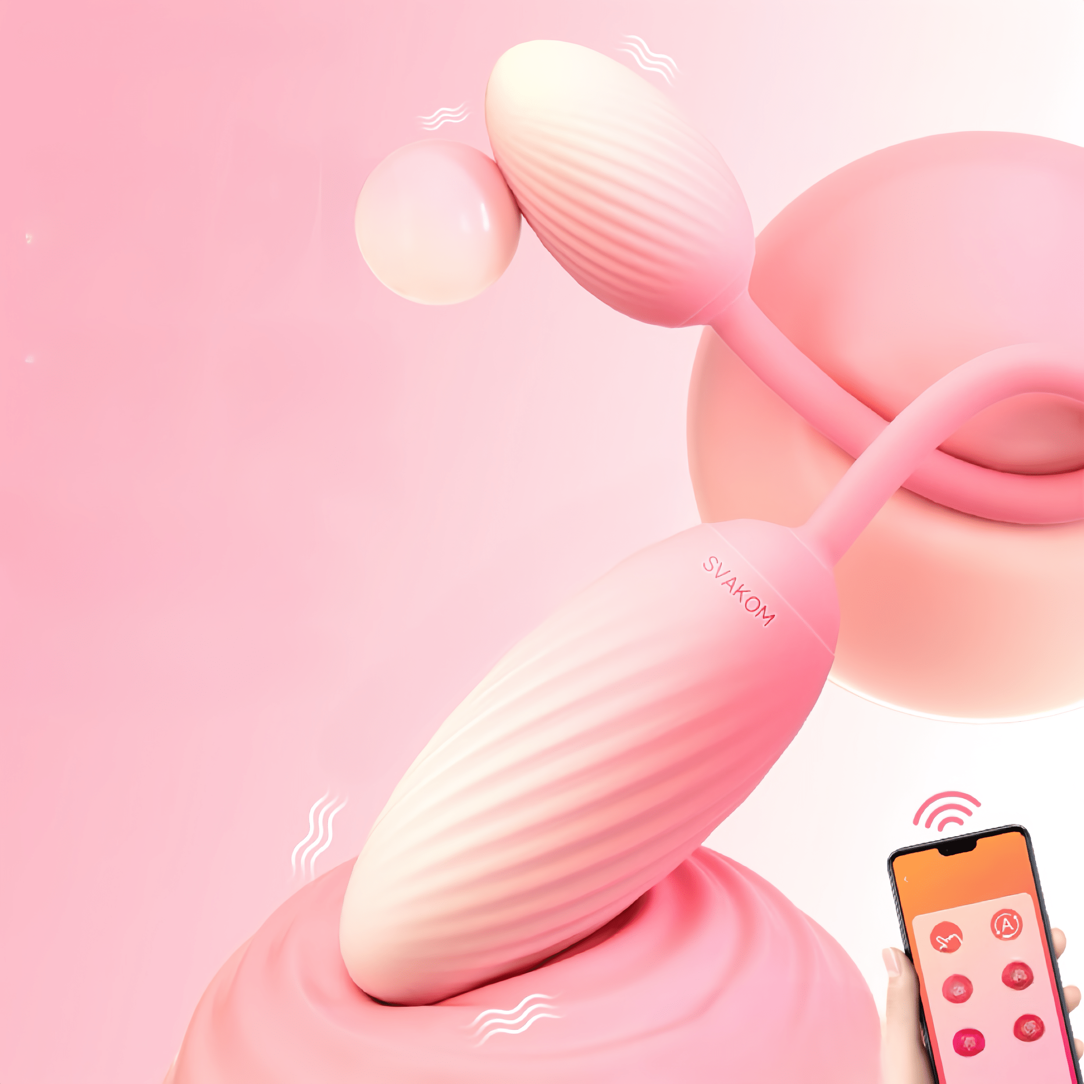 Demonstration of the creative mode feature, allowing users to mix and match five preset modes to create a personalized vibration rhythm.